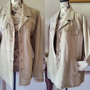 Vintage Linen Cotton Blend Chore Jacket